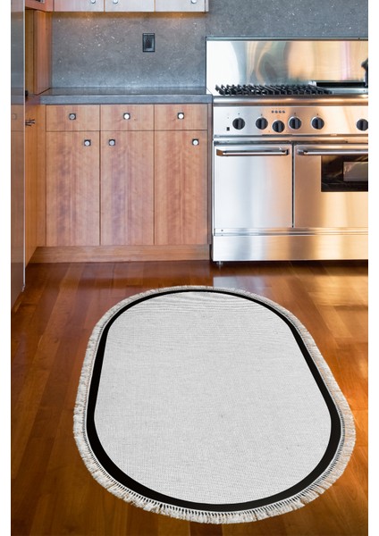 Kaymaz Dijital Mutfak & Salon Halı Saray Deri Saçaklı Oval Dokuma E5001 Gri indirimleri