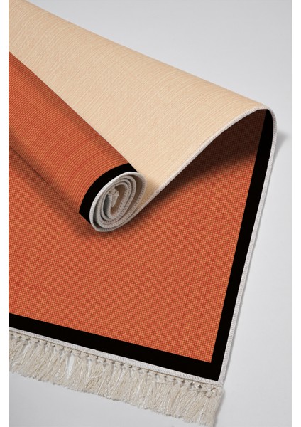 Kaymaz Dijital Mutfak & Salon Halı Saray Deri Saçaklı Dokuma E5007 Kiremit fırsatları