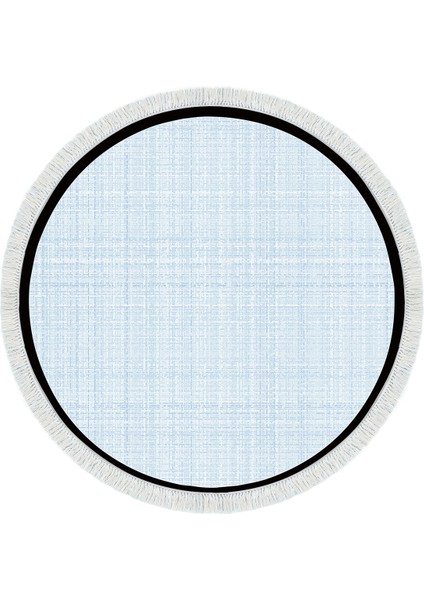 Kaymaz Dijital Mutfak & Salon Halı Saray Deri Saçaklı Yuvarlak Dokuma E5007 Açık Mavi fiyatları