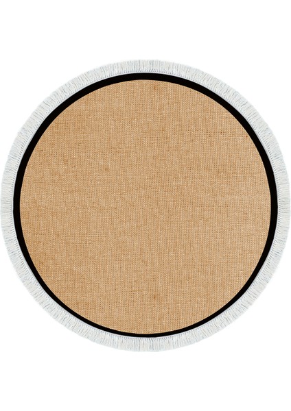 Kaymaz Dijital Mutfak & Salon Halı Toprak Saçaklı Yuvarlak Dokuma E5001 Açık Kahverengi fiyatları