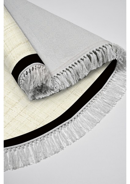 Kaymaz Dijital Mutfak & Salon Halı Toprak Saçaklı Oval Dokuma E5007 Açık Krem fırsatları
