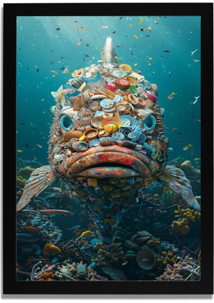 Yapay Zeka Görselli Mdf Plastik Çerçeveli Dekoratif Tablo