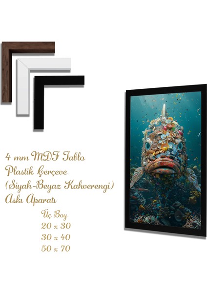 Yapay Zeka Görselli Mdf Plastik Çerçeveli Dekoratif Tablo fiyatları