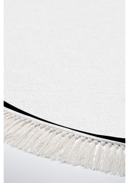 Kaymaz Dijital Mutfak & Salon Halı Toprak Saçaklı Yuvarlak Dokuma E5001 Açık Gri modelleri