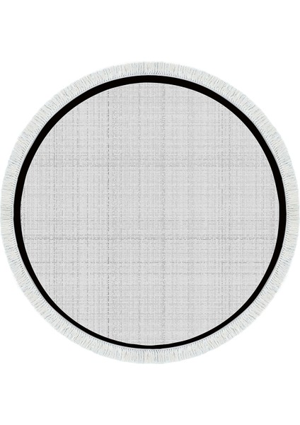 Kaymaz Dijital Mutfak & Salon Halı Saray Deri Saçaklı Yuvarlak Dokuma E5007 Açık Gri fiyatları