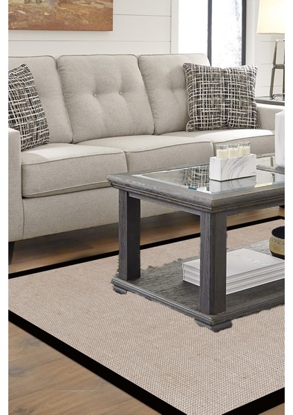 Kaymaz Dijital Mutfak & Salon Halı Luna Pamuk Dokuma E5001 Taupe