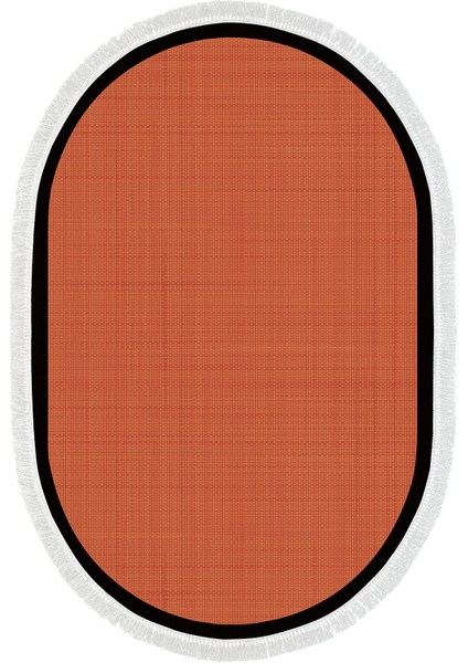 Kaymaz Dijital Mutfak & Salon Halı Saray Deri Saçaklı Oval Dokuma E5007 Kiremit fiyatları