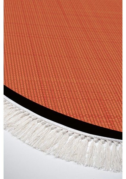 Kaymaz Dijital Mutfak & Salon Halı Saray Deri Saçaklı Oval Dokuma E5007 Kiremit modelleri