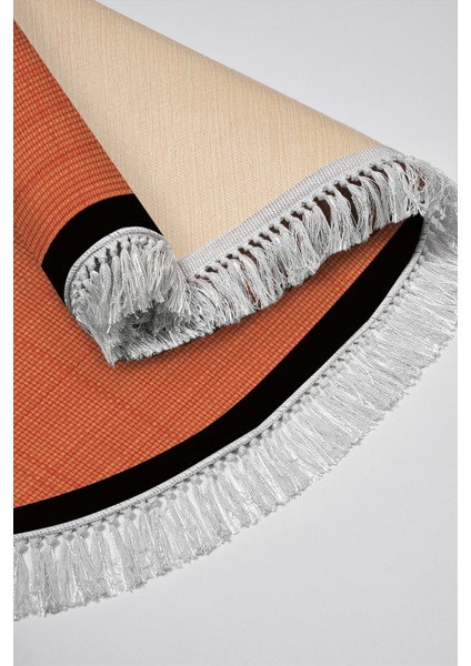 Kaymaz Dijital Mutfak & Salon Halı Saray Deri Saçaklı Oval Dokuma E5007 Kiremit fırsatları