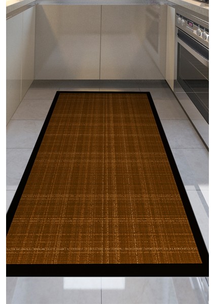 Kaymaz Dijital Mutfak & Salon Halı Toprak Dokuma E5007 Koyu Kahve