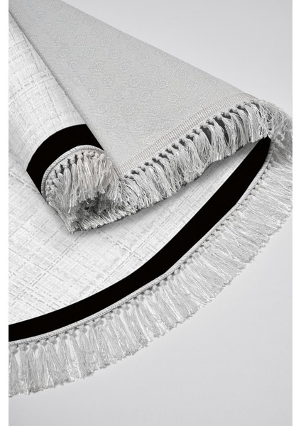 Kaymaz Dijital Mutfak & Salon Halı Toprak Saçaklı Oval Dokuma E5007 Gri Beyaz fırsatları