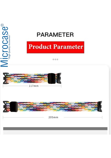 Xiaomi Mi Band 8/mi Band 9 ile Uyumlu 205MM Esnek Hasır Örgü Kordon Kayış - KY6553 modelleri