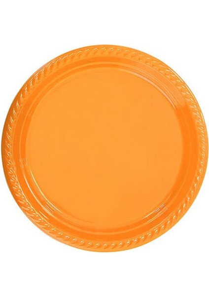 Turuncu Plastik Tabak 22 cm 25 Adet