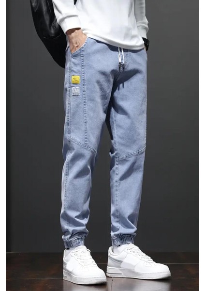 Reax Joss Beli ve Paçası Lastikli Ipli Jogger Kesim Erkek Jean Pantolon