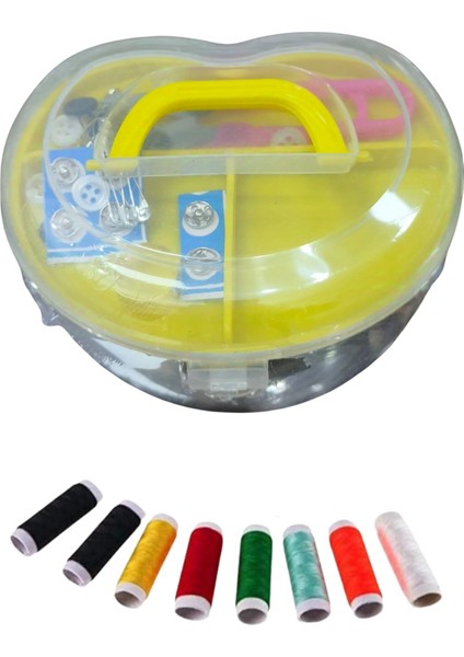 İplik Set Büyük Kalp Plastik Dikiş Seti