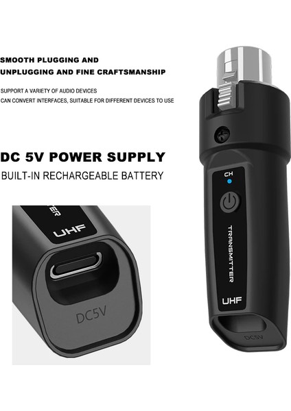 Uhf Kablosuz Mikrofon Gitar Ses Mikser Dönüştürücü Pa Sistemi Adaptör Xlr Verici ve Alıcı