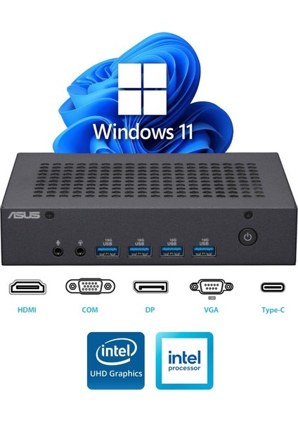 N100 16GB 2tb M.2 SSD PN43-BBN100MD ATL25 W11PRO Mini Masaüstü Bilgisayar