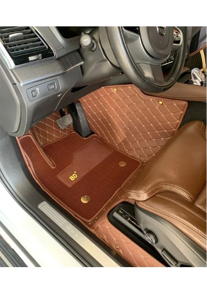 Volvo XC90 2015-2024 Arası 5 Kişilik Araca Özel 8d Çift Katmanlı Havuzlu Paspas Takımı Ve Düz Bagaj