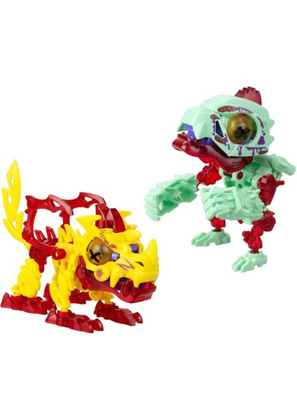 Sesli ve Işıklı Biopod Zombies Inmotion Ikili Dinozor Robot S4 - Lightning Dino ve Thunder