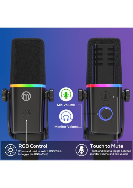Profesyonel Stüdyo Mikrofon Kayıt Condenser Masaüstü Canlı Yayın Mikrofonu Pc USB C, Oyun, Podcast, Kayıt, Yayın, Asmr Sessiz/eko, Telefon Adaptörü, Mac, Winows ile Uyumlu Kd8 - Siyah