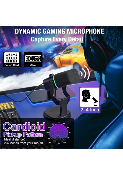 Profesyonel Stüdyo Mikrofon Kayıt Condenser Masaüstü Canlı Yayın Mikrofonu Pc USB C, Oyun, Podcast, Kayıt, Yayın, Asmr Sessiz/eko, Telefon Adaptörü, Mac, Winows ile Uyumlu Kd8 - Siyah