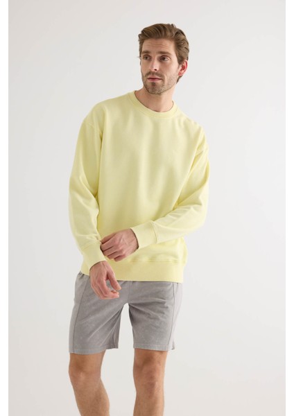 Erkek Pamuklu Yıkamalı Üç Iplik Uzun Kollu Sweatshirt fiyatları