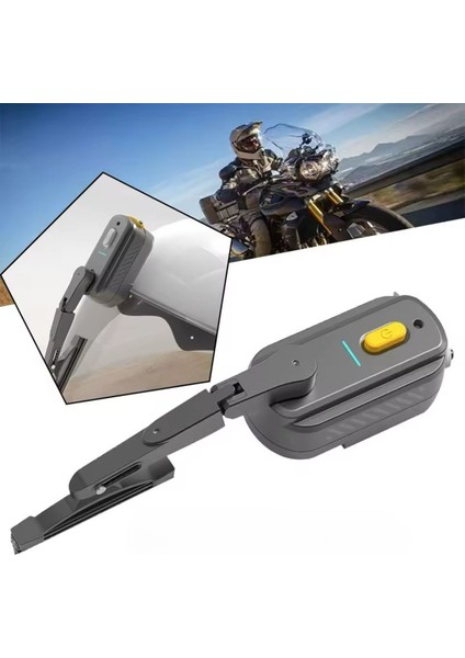 Evrensel Su Geçirmez Kask Silecek 1200 Mah Şarj Edilebilir Motosiklet Kask Cam Silecek
