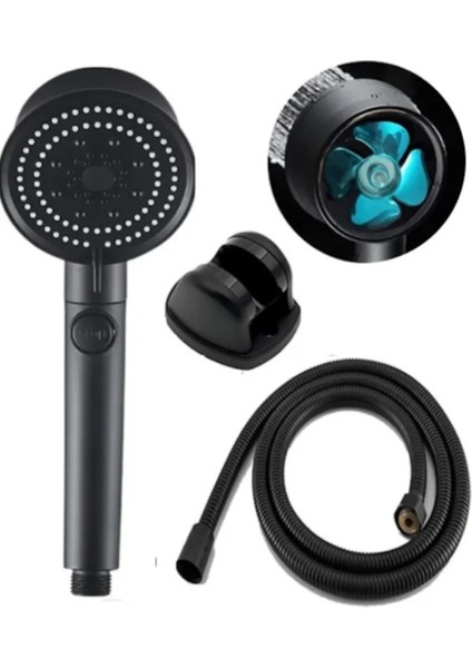 Turbo 5 Fonksiyonlu Pervaneli Mafsallı Duş Seti - Ayarlanabilir Duş Başlığı