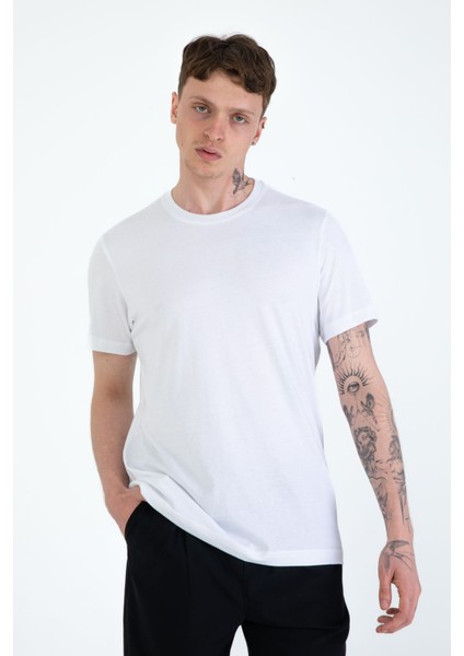%100 Pamuk Regular Fit Erkek Basic T-Shirt, Tişört