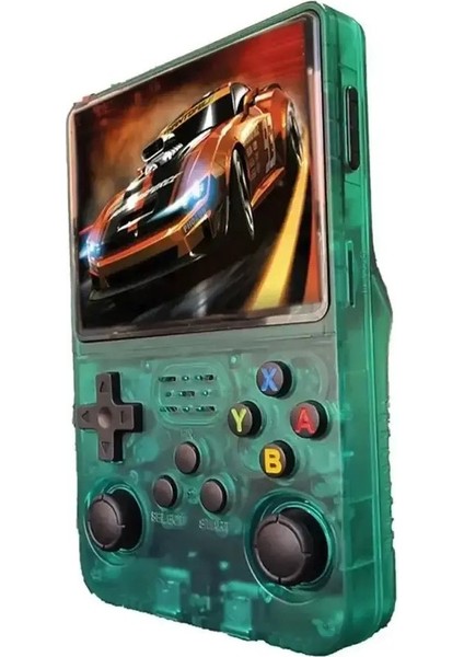 3.5 Inç Otg Çıkışlı Taşınabilir Retro Oyun Konsolu 15000+ Oyunlu El Atari Şeffaf Yeşil R36S