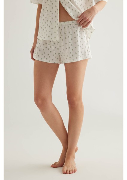 Kadın Pamuklu Şort Pijama Altı