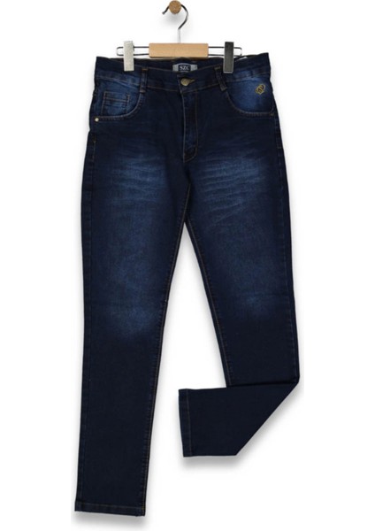 Cep Nakışlı Erkek Jeans Pantolon