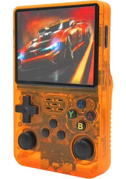 3.5 Inç Otg Çıkışlı Taşınabilir Retro Oyun Konsolu 15000+ Oyunlu El Atari Şeffaf Turuncu R36S