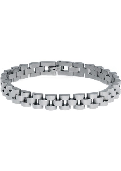 Erkek Hasır Model Ince Çelik Bileklik