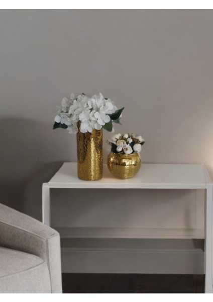 Işıltı Home Desıgn Aynalı Cam Vazo Koyu Gold 2 Li Set fiyatları