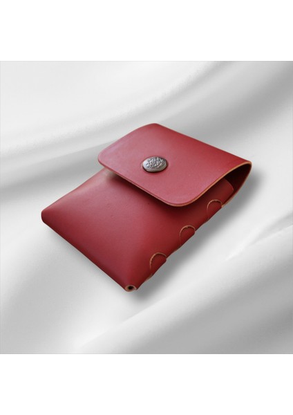 Hakiki Deri Kartlık – Dikişsiz, Şık ve Kompakt Tasarım, Kırmızı 10+ Kart Kapasiteli