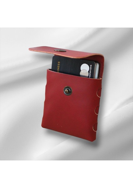 Hakiki Deri Kartlık – Dikişsiz, Şık ve Kompakt Tasarım, Kırmızı 10+ Kart Kapasiteli fırsatları