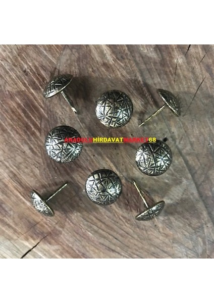 Alfa Kabara Raptiye Koltuk Çivisi Antik Sarı Çap 16MM 30ADET