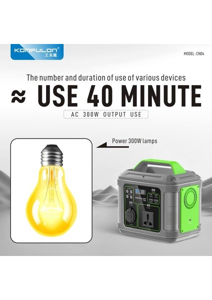 CN04 Kamp İçin 300W Ac -Dc Usb-C Güç Kaynağı 60000 Mah Power bank taşınabilir Işılı Güç Kaynağı