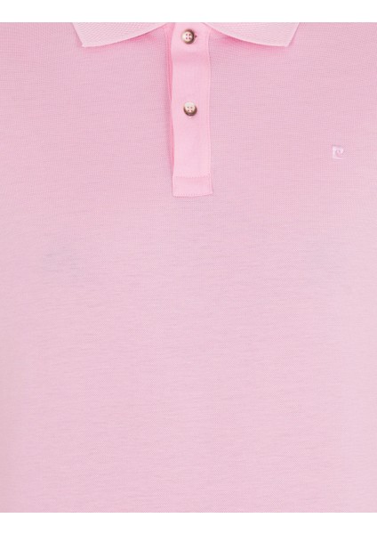 Erkek Pembe Slim Fit Polo Yaka Merserize Tişört 50262665-VR041