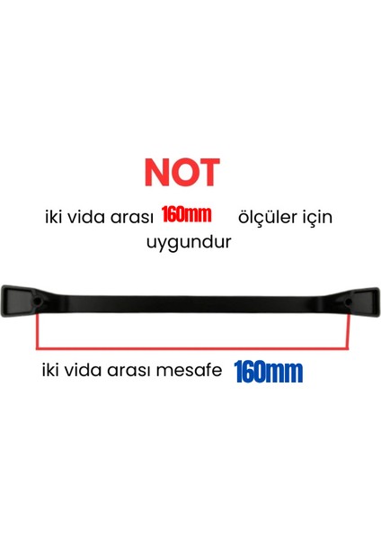 5 Adet Metal Havai Düz Mobilya Çekmece Dolap Kulpu Mat Siyah 160 mm fiyatları