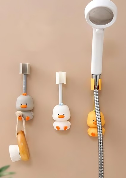 1 Adet Ördek Duş Başlığı Tutucu ve 1 Adet Ördek Musluk Uzatma Başlığı Banyo Seti