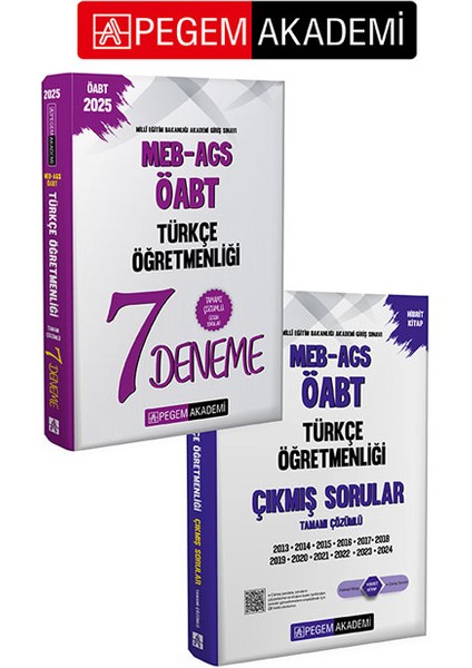 Pegem Akademi 2025 Meb-Ags-Öabt Türkçe Öğretmenliği Çıkmış Sorula