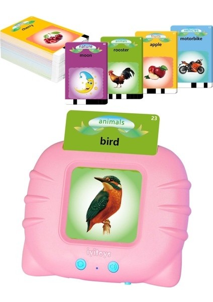 Robokids Erken Eğitim Ingilizce Sesli Flash Kartları - Pembe- (Yurt Dışından)