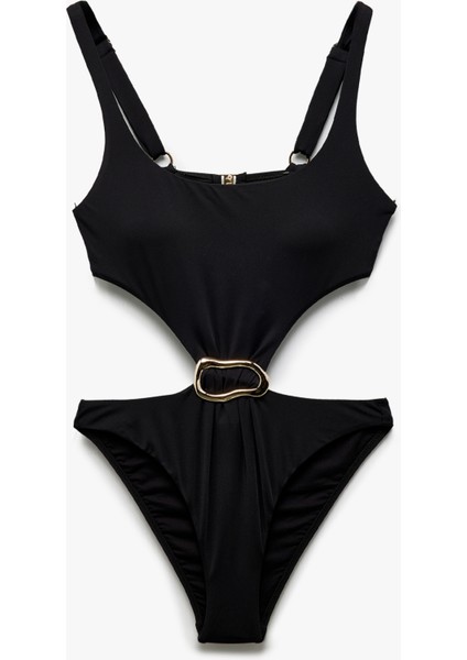 Mat Kumaş Astarlı Hafif Destekli Metal Aksesuarlı Mayokini