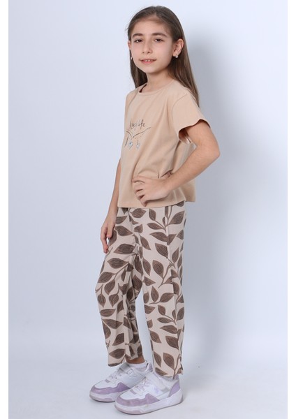 Kız Çocuk Ikili Takım Baskılı Oversize Ispanyol Paça E15 modelleri