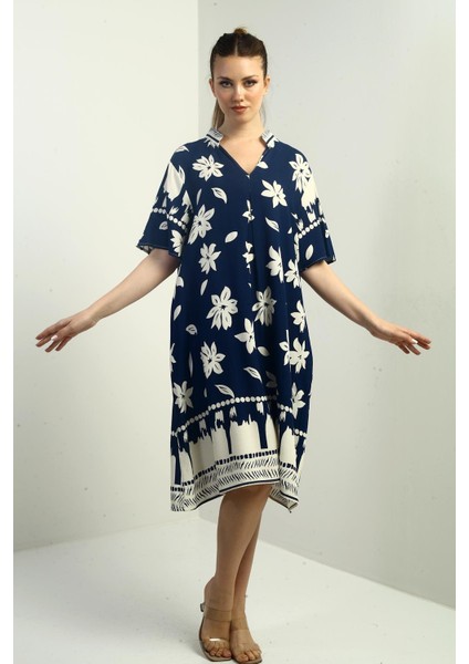 Kadın Çiçek Desenli Cepli Oversize Kısa Elbise fiyatları