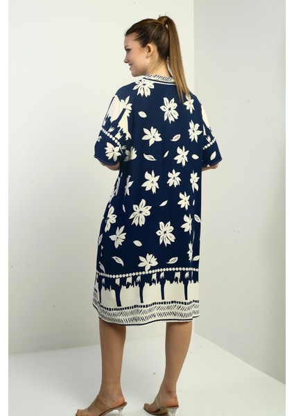 Kadın Çiçek Desenli Cepli Oversize Kısa Elbise fırsatları