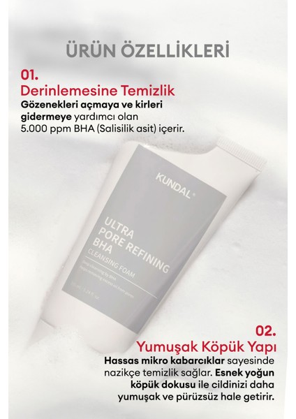 Gözenek Arındırıcı Bha Içeren Temizleme Köpüğü Kundal Ultra Pore Refining Bha Cleansing Foam 155ML indirimleri