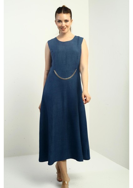 Kadın Zincir Detaylı Midi Elbise modelleri